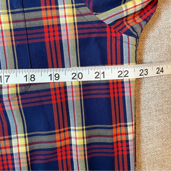 Lands End Men’s Cotton Button Down Plaid Long Sleeve Traditional Fit Shirt - Picture 6 of 9